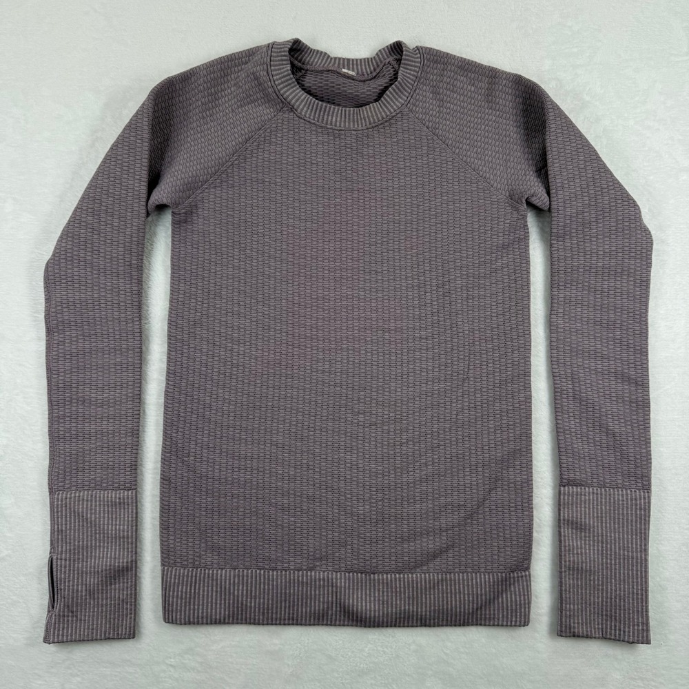 Lululemon Rare Colorway Rest Less Top Crewneck Long Sleeve Thumbhole Textured 2